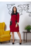 Нарядное весеннее платье 844-03 бордового цвета