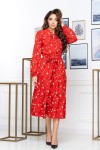 Нарядное весеннее платье 850-03 красного цвета