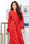 Нарядное весеннее платье 850-03 красного цвета
